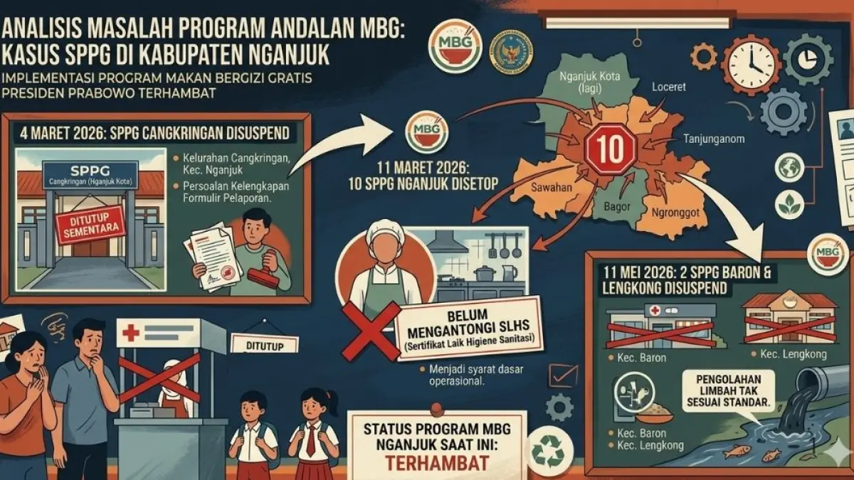 Ilustrasi SPPG bermasalah di Nganjuk. (AI Gemini) 