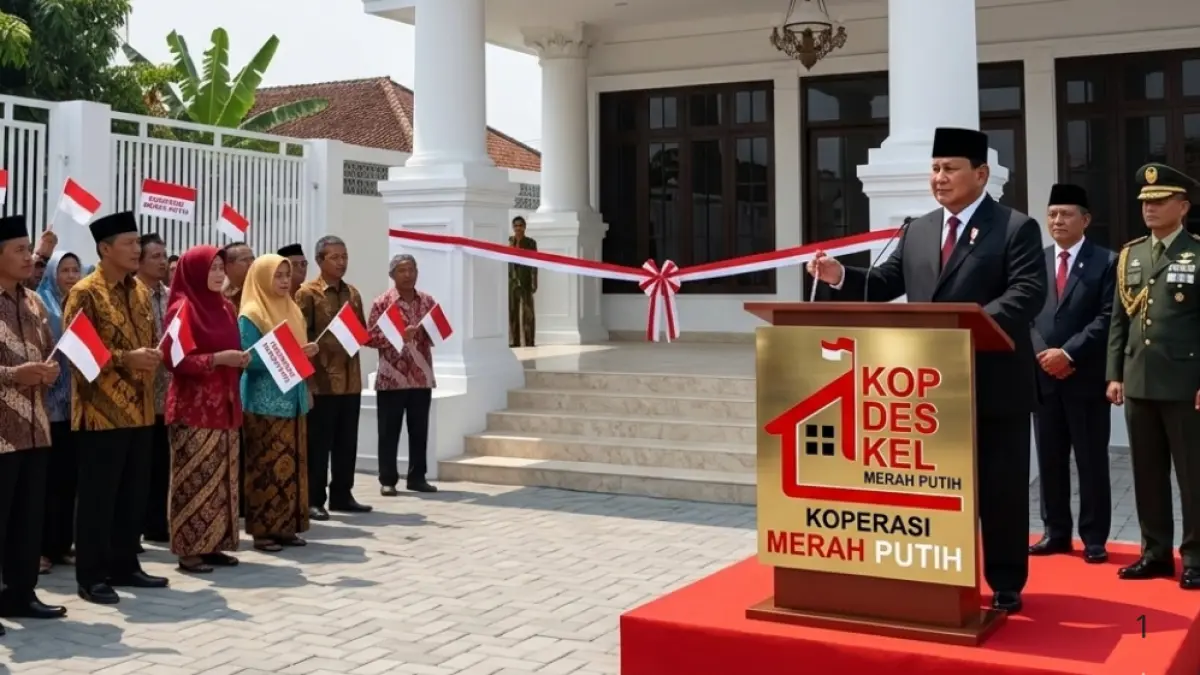 Ilustrasi Presiden Prabowo melaunching Kopdes Merah Putih dan Museum Marsinah. (Gemini AI) 