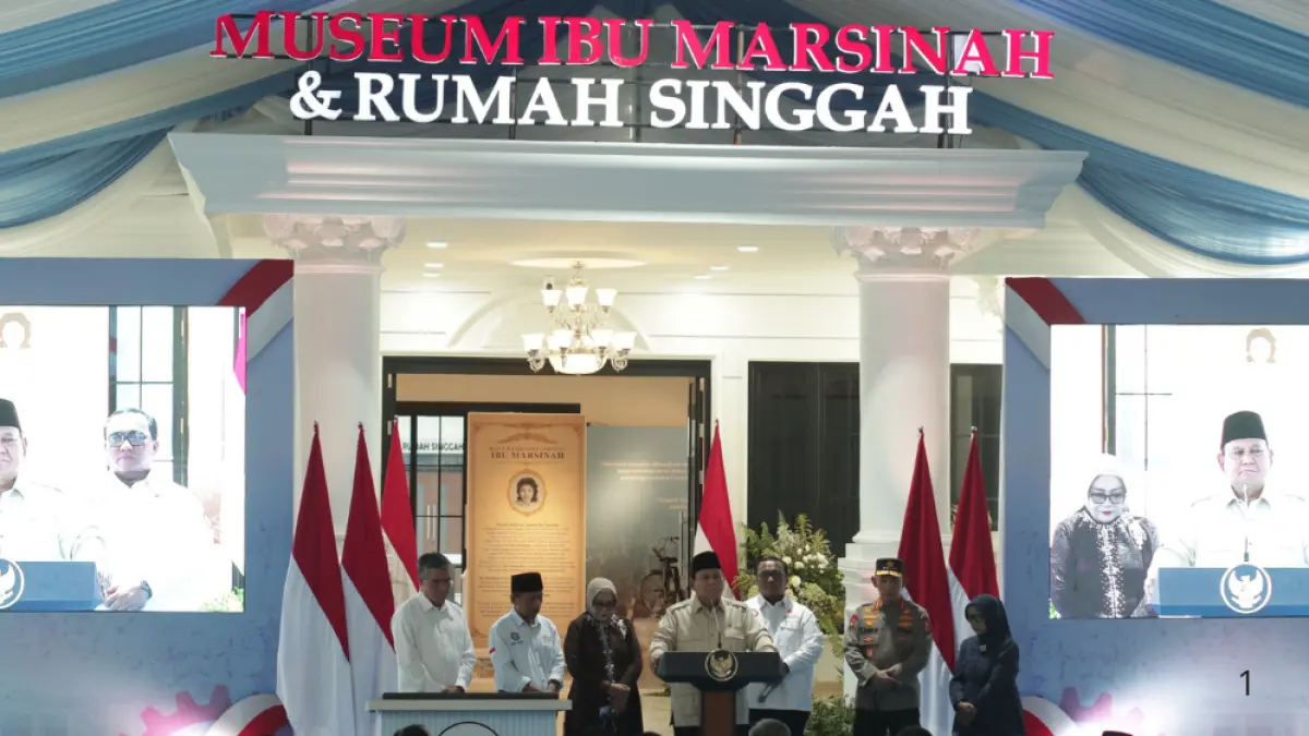 Presiden Prabowo Subianto meresmikan Museum Marsinah dan Rumah Singgah di Desa Nglundo, Kecamatan Sukomoro, Kabupaten Nganjuk. (Foto: Karen Wibi/JPRK