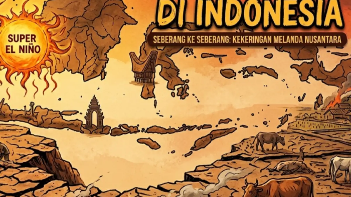 Ilustrasi saat terjadi super elnino
 (AI Gemini)
