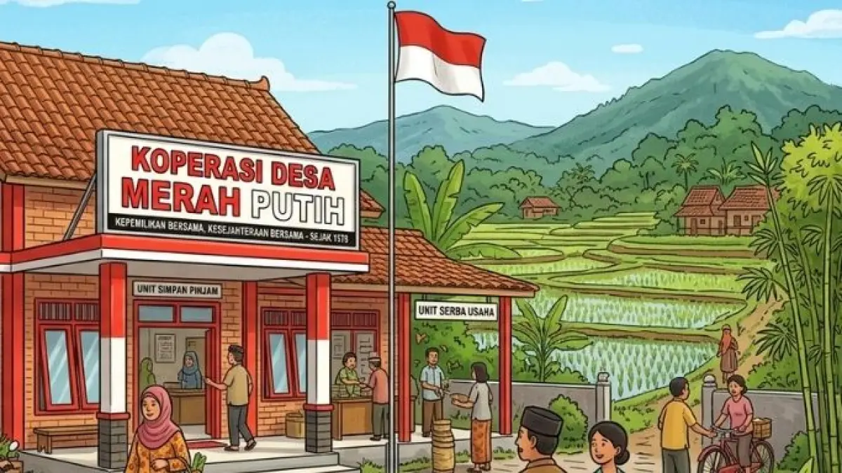 Ilustrasi Koperasi Desa Merah Putih (Gemini AI)