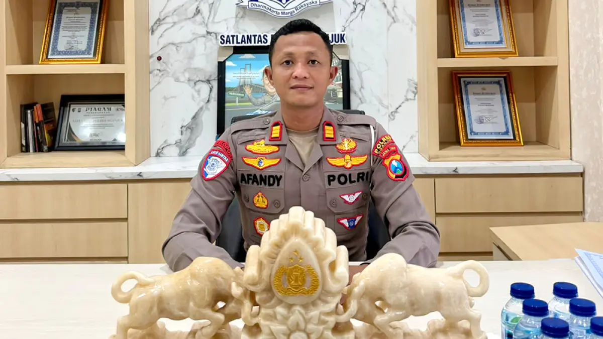 Kasatlantas Polres Nganjuk AKP Afandy Dwi Takdir. (Novanda Nirwana/jprk)