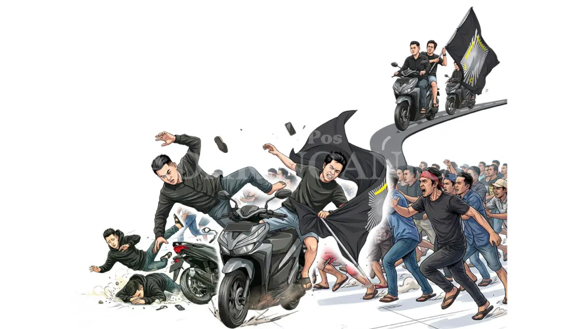 Ilustrasi pengeroyokan di Sukorejo Nganjuk