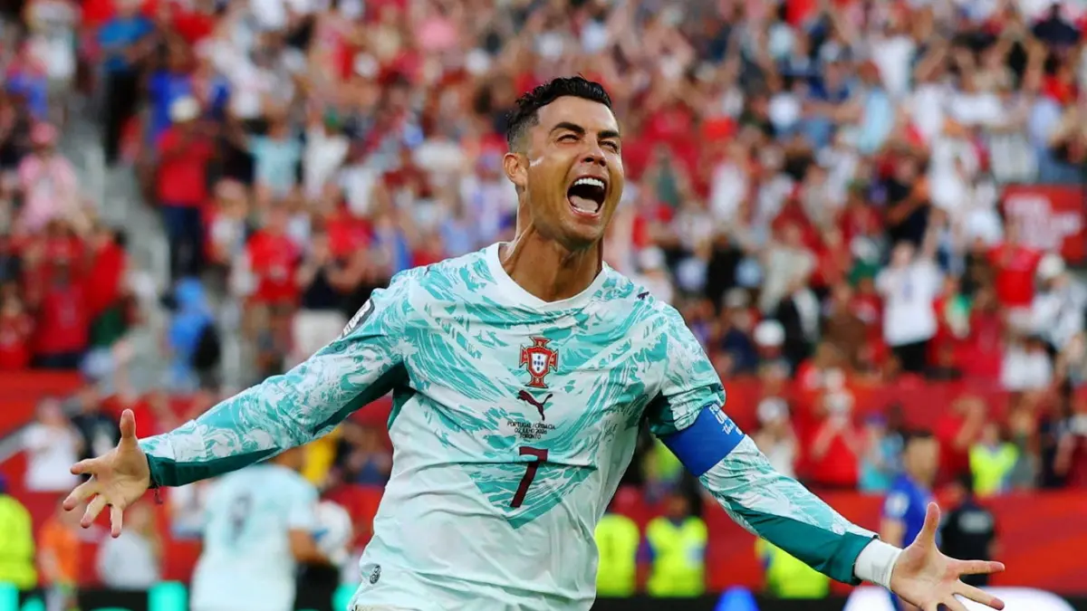 Cristiano Ronaldo celebrates his equaliser against Croatia (Reuters)