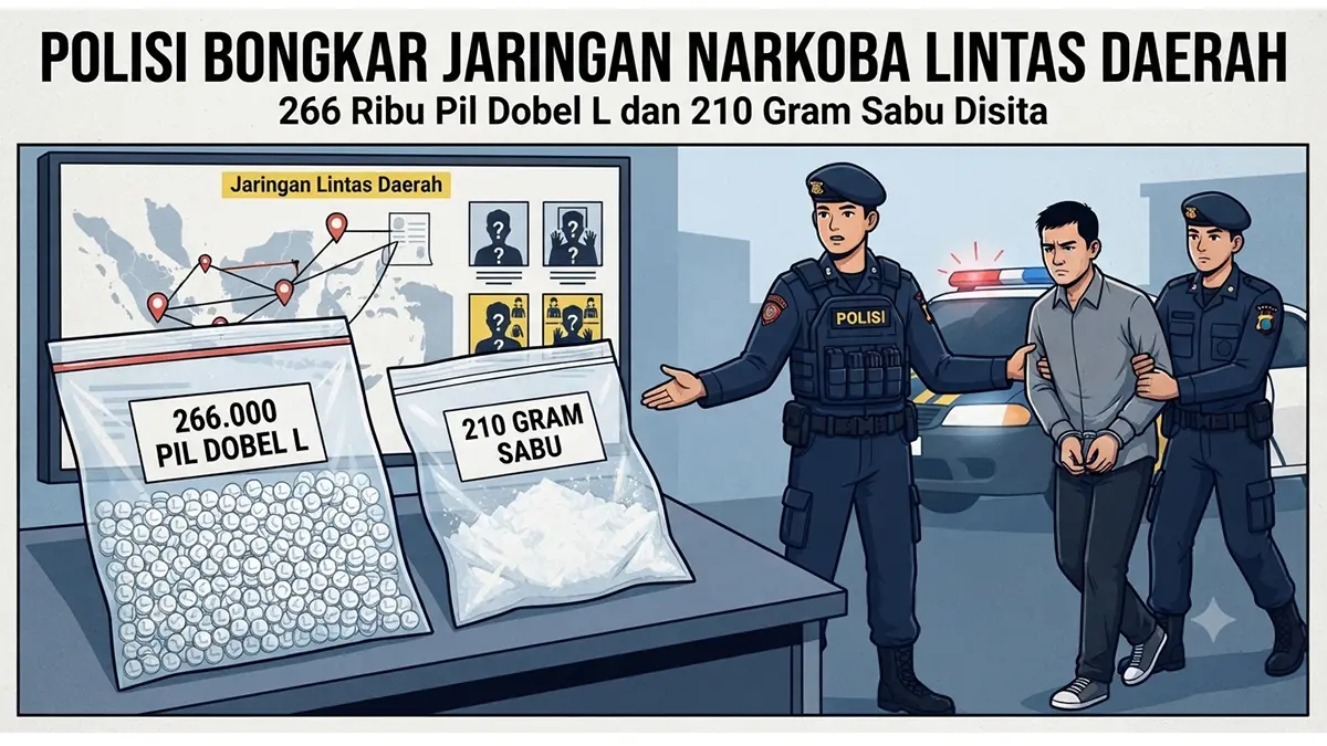ilustrasi Polisi Sita 266 Ribu Pil Dobel L di Nganjuk