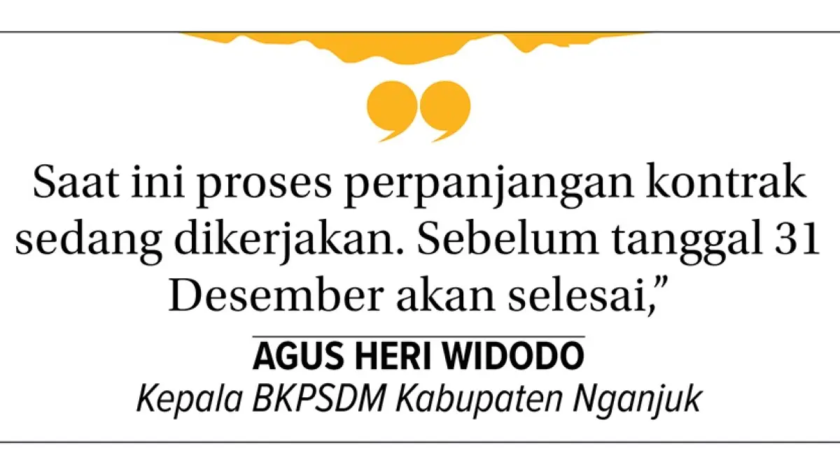 Pemkab Nganjuk berencana melakukan perpanjangan kontrak PPPK paruh waktu. (karen wibi/jprk)