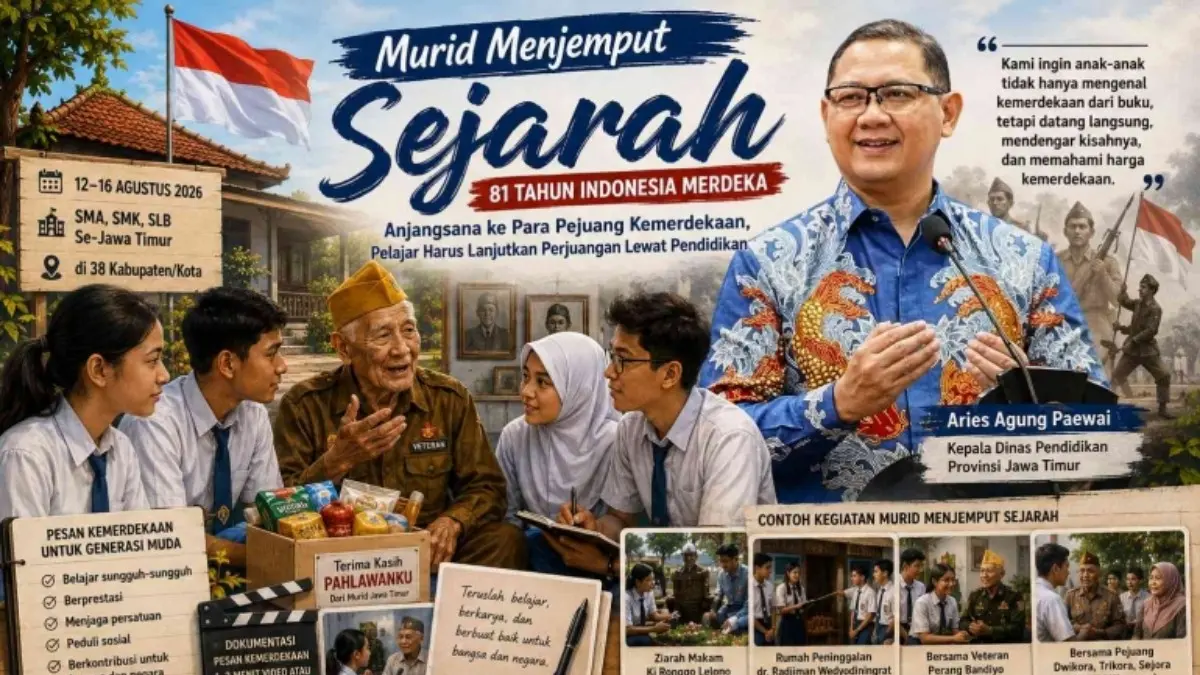 Murid Menjemput Sejarah, Cara Dindik Jatim Tanamkan Nasionalisme