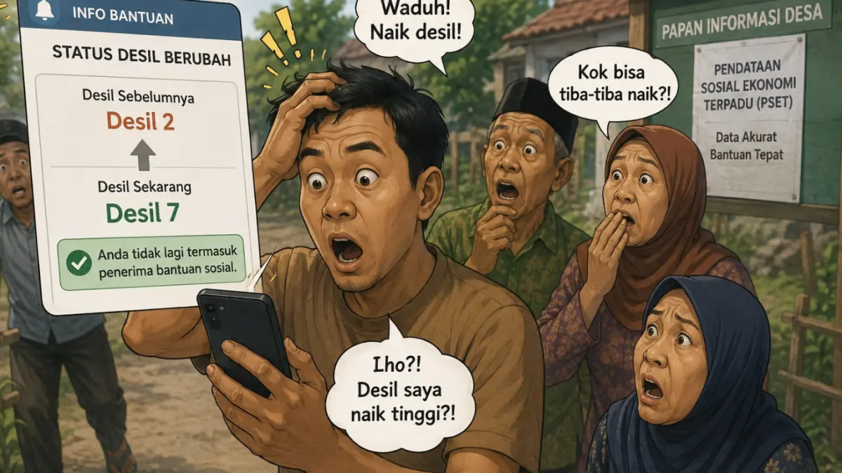 Ilustrasi warga saat mengetahui masuk desil yang tinggi.