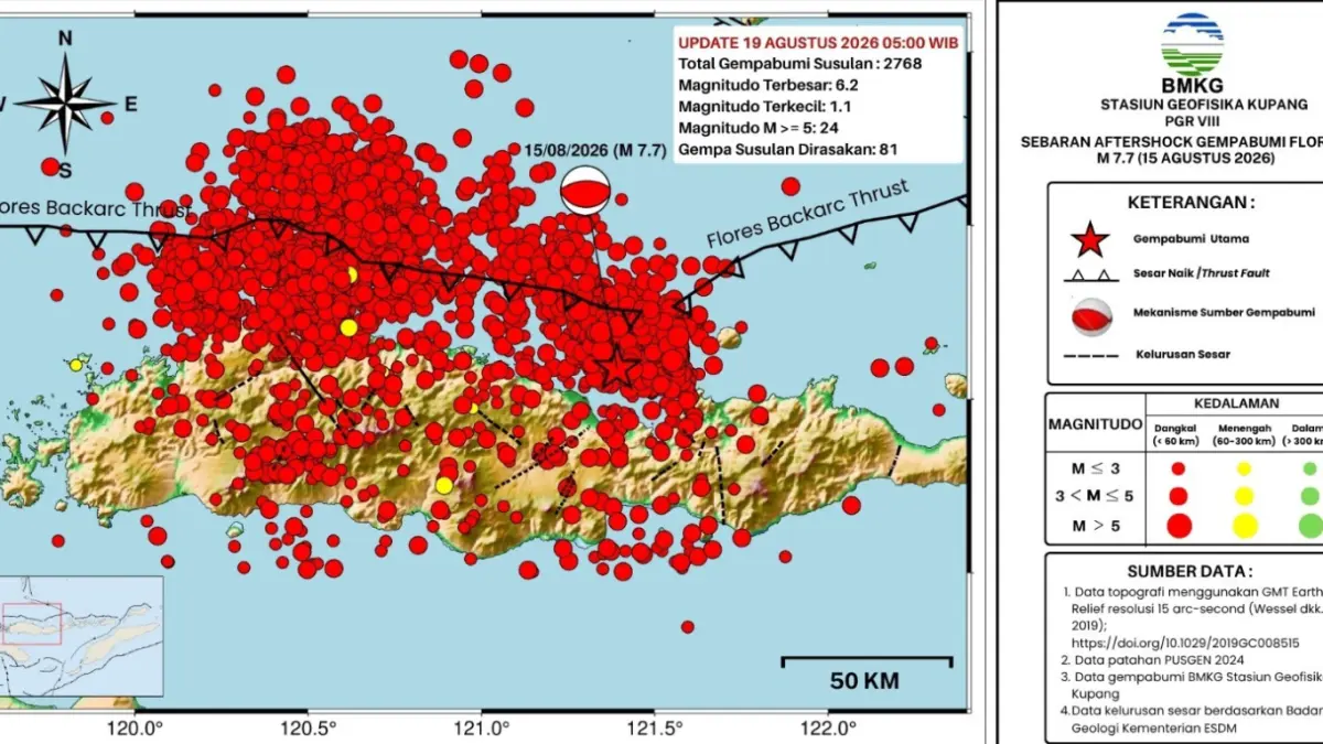 Pera gempa yang terjadi di NTT. (FOTO: BMKG)