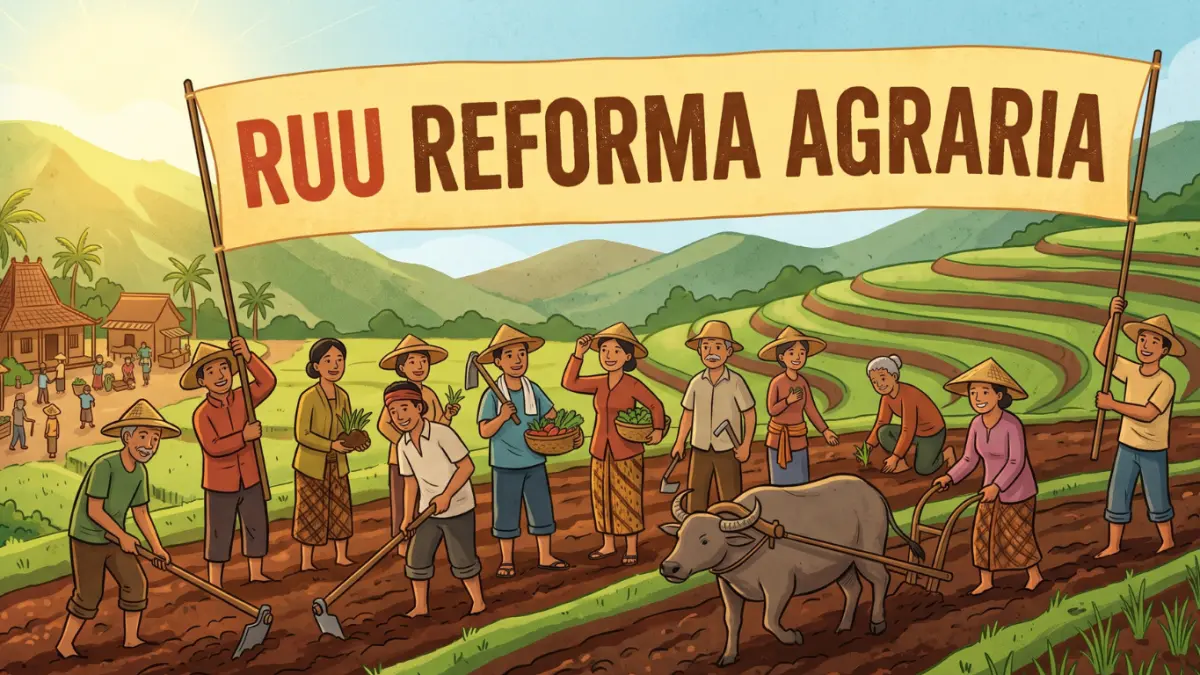 Ilustrasi RUU Reforma Agraria. (AI Gemini)