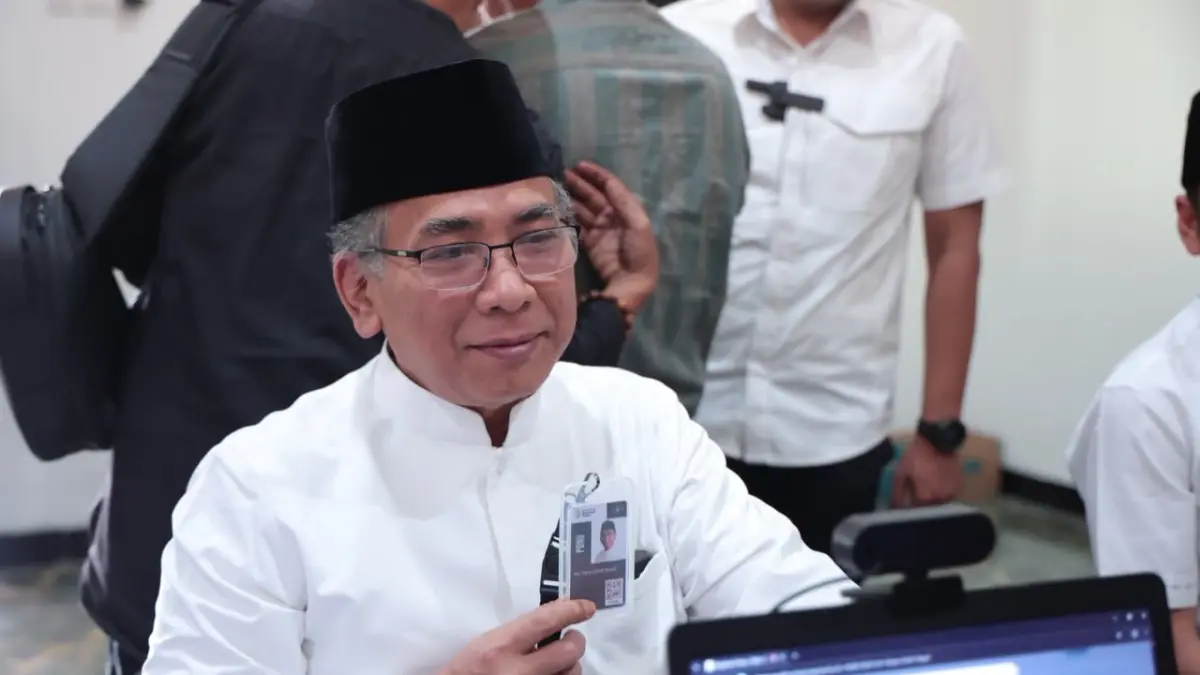 Gus Yahya saat memantau persiapan Muktamar NU di Jombang. (Foto: M Asad MS) 