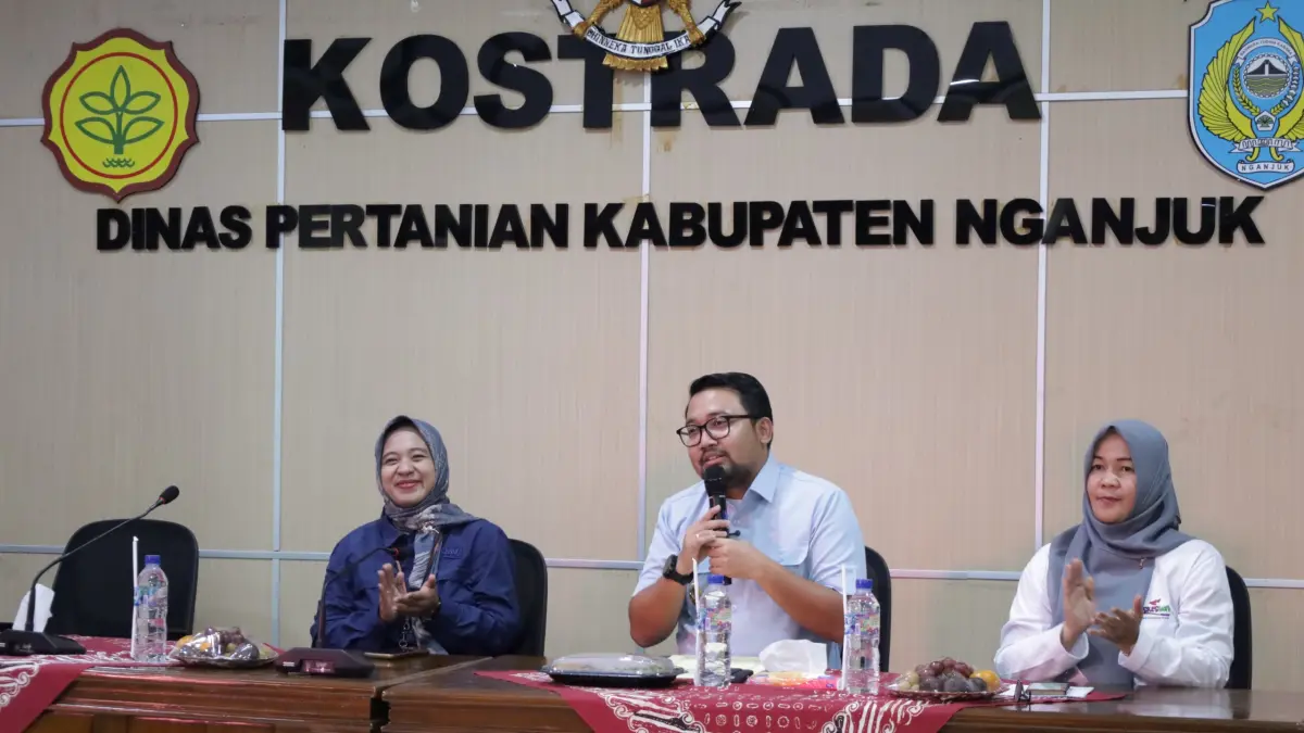 Wabup Trihandy saat memaparkan pentingnya sinergitas untuk mewujudkan peternak handal di Kabupaten Nganjuk.