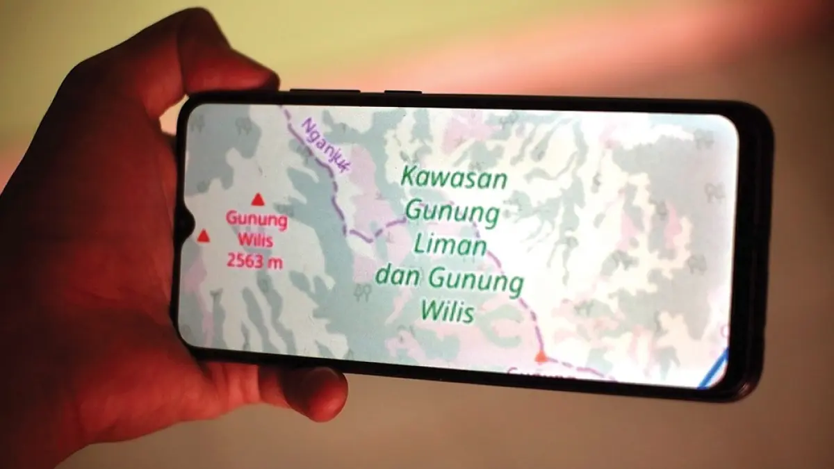 TERBAKAR: Puncak Gunung Wilis sempat terbakar. BMKG terus pantau kondisi di Kabupaten Nganjuk. (karen wibi/jprk)