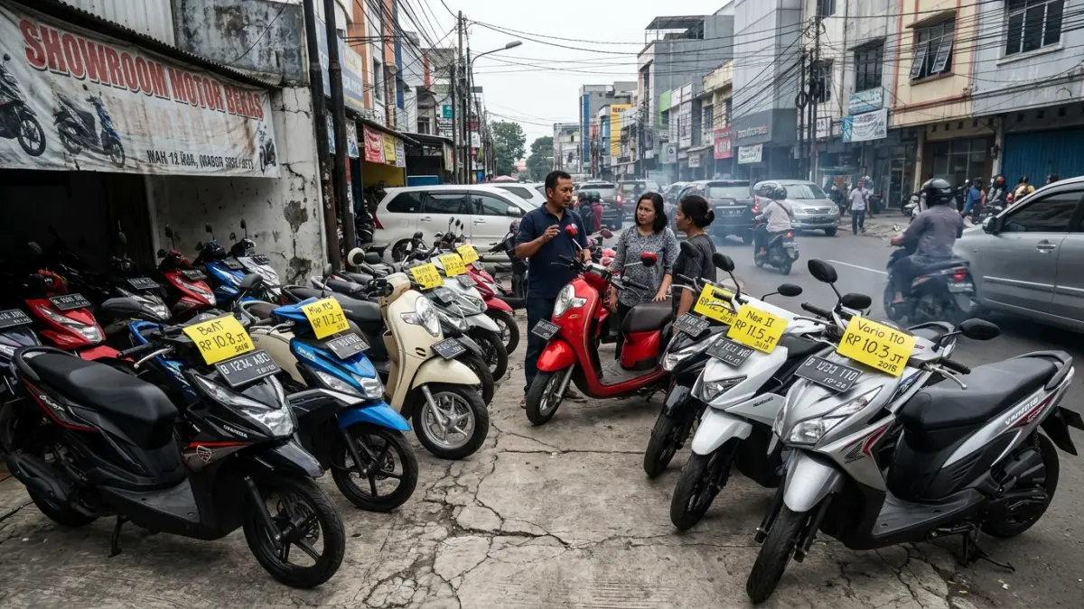 showroom motor matic bekas