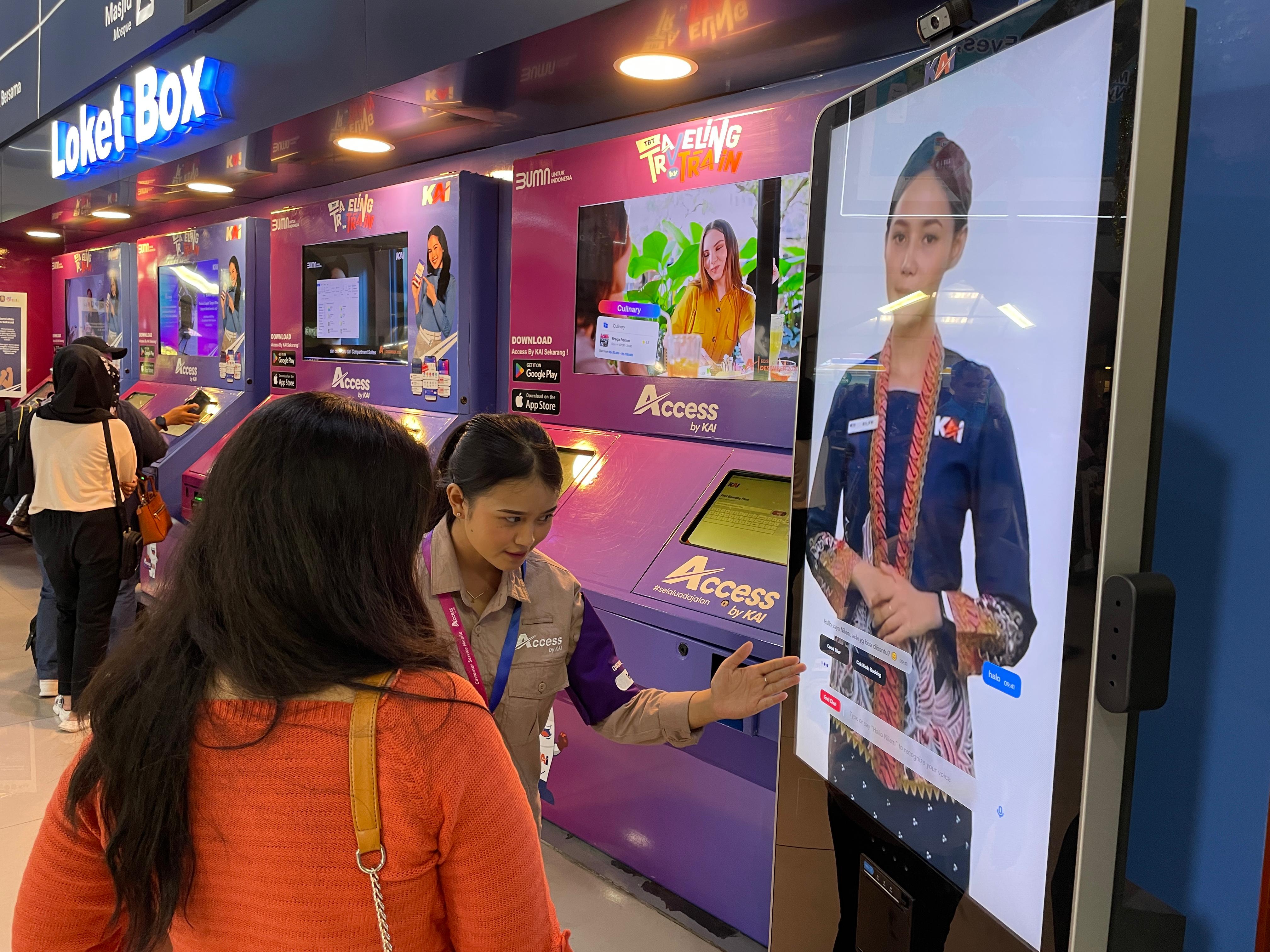 MUDAHKAN CALON PENUMPANG: Asisten virtual Nilam yang berupa avatar chatbot berbasis kecerdasan buatan.