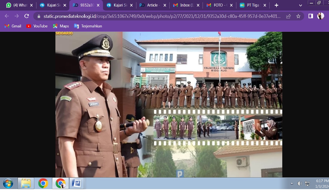 Kajari Sidoarjo Roy Revalino Herudiansyah.