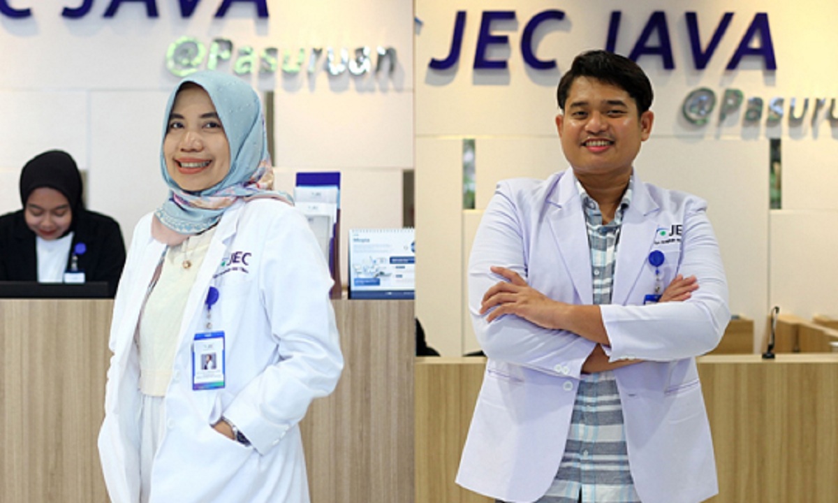 PROFESIONAL: Direktur PT SPMH/JEC JAVA @ Pasuruan, dr. Lely Retno W., Sp.M(K) dan Kepala Klinik Utama Mata JEC JAVA @ Pasuruandr Eka Bayu P. Warnerin, SpM