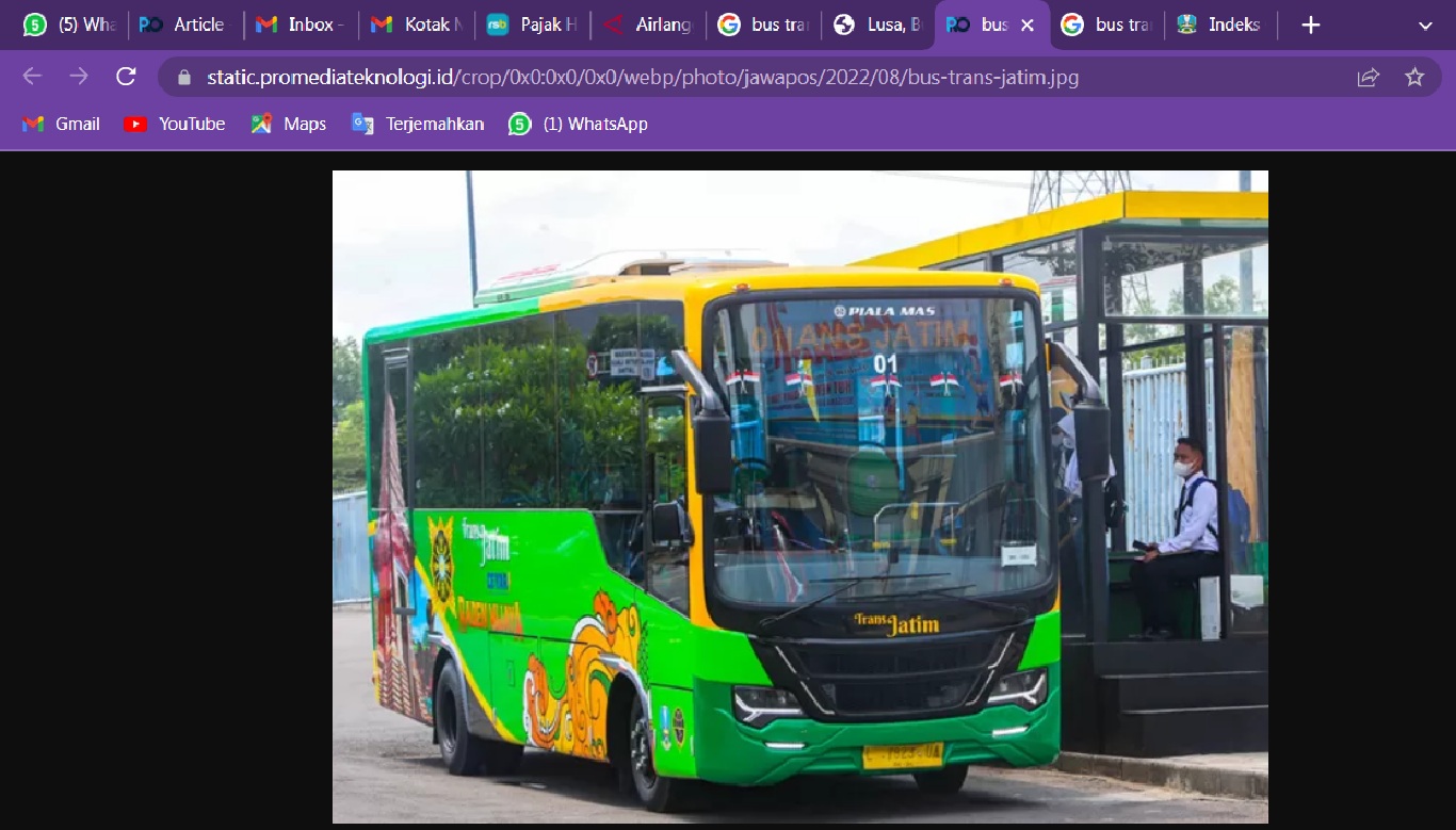 TRANSPORTASI UMUM: Layanan Bus Trans Jatim Koridor V Surabaya - Bangkalan bakal segera direalisasikan tahun ini.