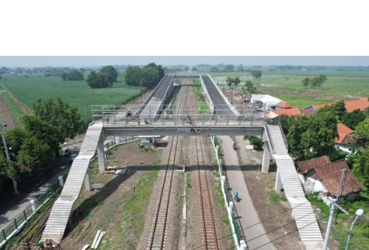 ON PROGRESS: Lokasi proyek pembangunan Fly Over Krian dan Kedinding untuk menghilangkan perlintasan sebidang pada Jalur Ganda Mojokerto-Sepanjang.