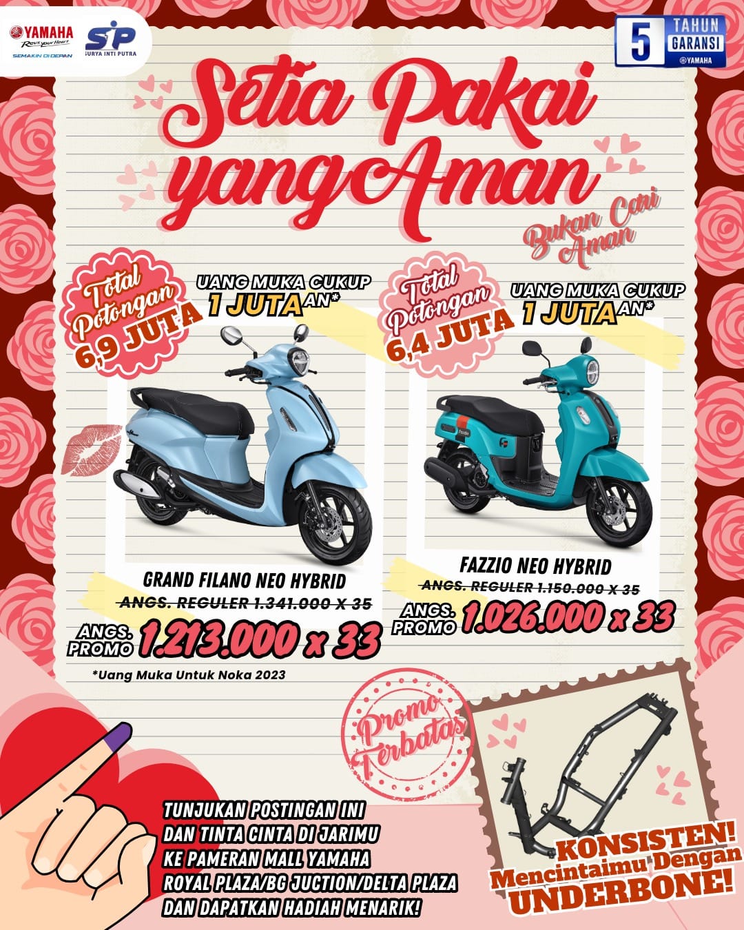 Promo pembelian Yamaha di hari kasih sayang.