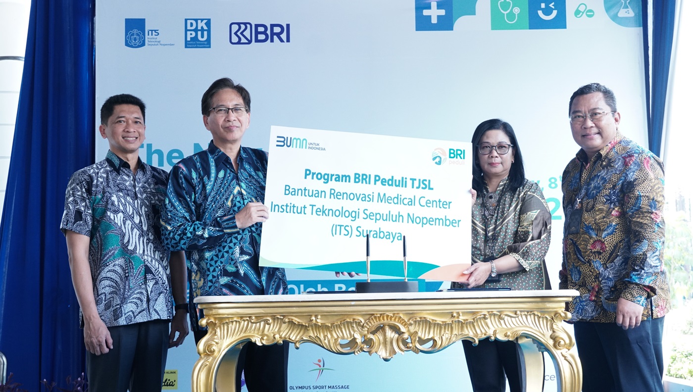 BRI Regional Office Surabaya melalui BRI Branch Office Surabaya Pahlawan memberikan bantuan renovasi Medical Center ITS.