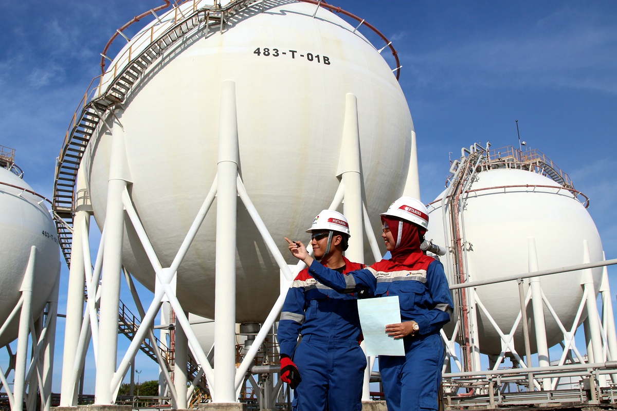 SURPLUS: Sebagian besar produksi gas nasional dialokasikan untuk pasar domestik.