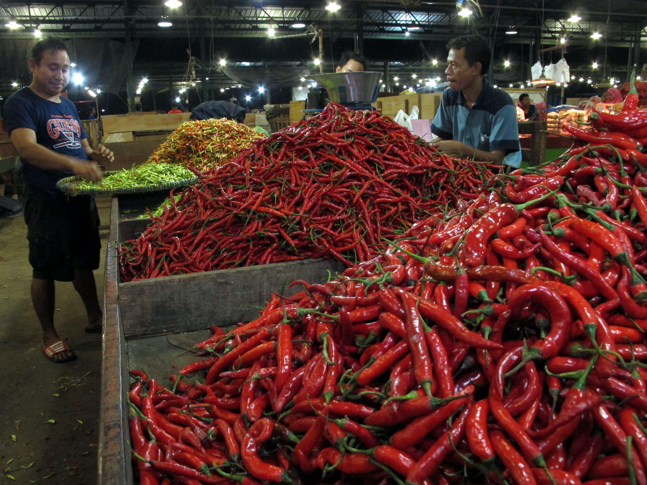 PRODUKSI MENURUN: Diantara beberapa komoditas pangan yang harganya naik, cabai merah besar dan cabai merah keriting yang lonjakan harganya cukup tinggi.