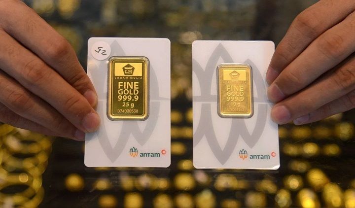 ISTIMEWA: Harga emas Antam pagi ini, Senin, 26 Agustus 2024 pukul 08.30 bertahan di Rp 1.420.000 per gram.