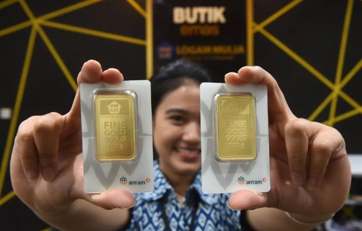 ISTIMEWA: Harga emas Antam pagi ini, Minggu, 1 September 2024 pukul 08.30 WIB di posisi yang sama dengan sehari sebelumnnya Rp 1.401.000 per gram.