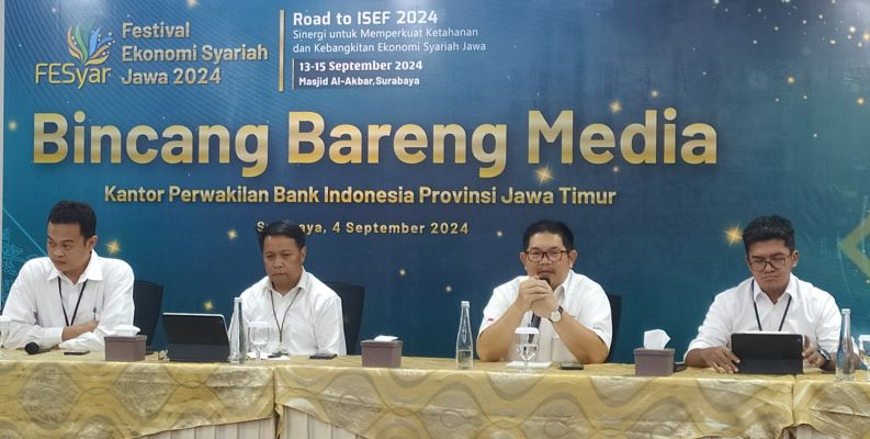 BINCANG MEDIA: KPw BI Jatim menjelaskan mengenai Festival Syariah (FESyar) 2024 yang akan digelar di Masjid Al Akbar Surabaya pada pertengahan September 2024.