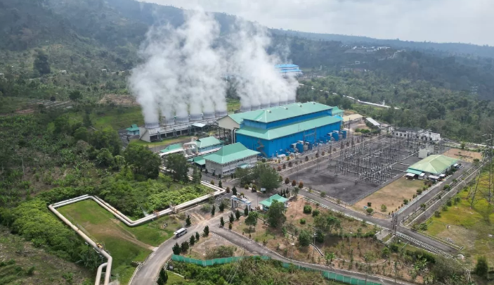 &nbsp;TAMPAK UDARA: Pembangkit Listrik Tenaga Panas Bumi (PLTP) Ulubelu 110 MW di Tanggamus, Lampung.