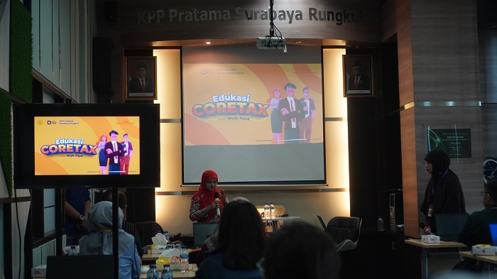 PENGAYAAN: Suasana edukasi Coretax yang diselenggarakan Kanwil DJP Jawa Timur I untuk para Wajib Pajak.