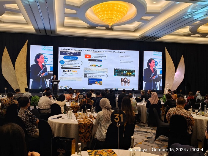 DIALOG: Kanwil DJP Jawa Timur II menggelar Tax Gathering 2024 yang dihadiri sekitar 100 Wajib Pajak-pembayar pajak prominem di Hotel Sheraton Surabaya, Selasa (15/10).