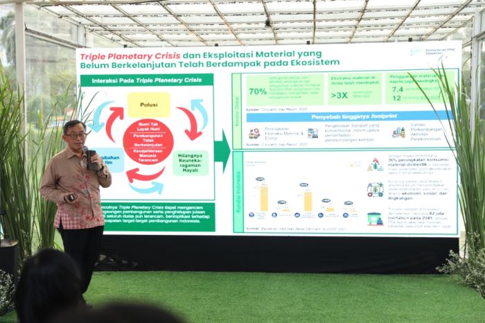 SERIUS: Direktur Lingkungan Hidup Kementerian PPN/Bappenas Priyanto Rohmattullah paparkan pentingnya perubahan paradigma dari ekonomi linear ke ekonomi sirkular dalam hadapi triple planetary crisis