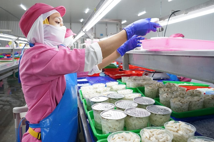 HILIRISASI: Mini plant di Jepara memproses bahan baku rajungan sebelum dijual ke unit pengolah ikan (UPI) dan diekspor ke Amerika Serikat.