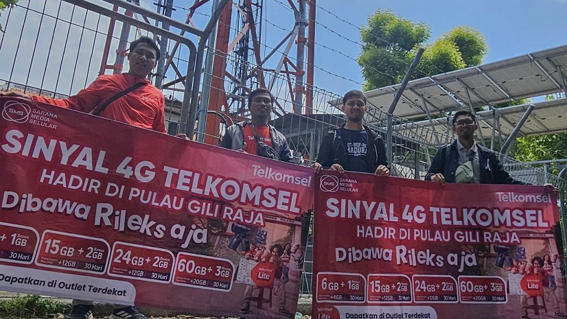 KOMITMEN: Sinyal Telkomsel berteknologi 4G/LTE yang kini dapat dirasakan oleh masyarakat Pulau Gili Raja Sumenep.