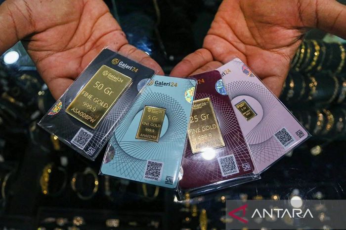 ILUSTRASI: Harga emas di Pegadaian hari ini kompak meroket hingga Rp 26.000 per gram.