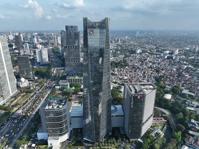 MEGAH: Gedung PT Telkom Indonesia (Persero) Tbk (Telkom).