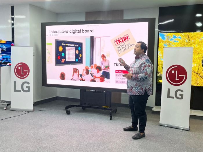 ANDALAN: LG menargetkan pencapaianTingkat Komponen Dalam Negeri (TKDN) mencapai minimal 40 persen untuk keseluruhan lini produk Information Display miliknya.