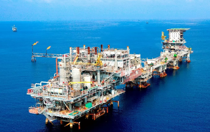 ILUSTRASI: Fasilitas lepas pantai PT Pertamina Hulu Energi (PHE), selaku subholding upstream PT Pertamina (Persero).