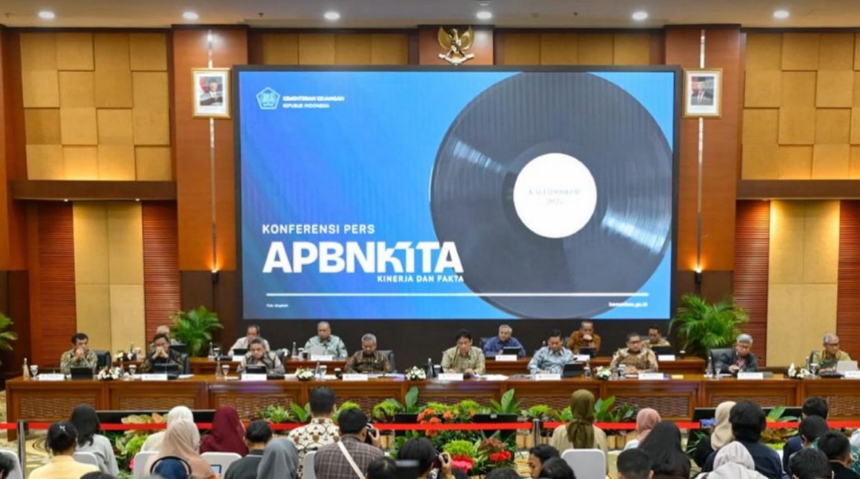 TRANSPARANSI ANGGARAN: Suasana konferensi pers rutin APBN KiTA di Jakarta.