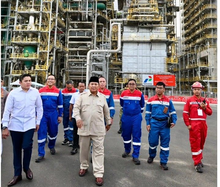 CAPAIAN: Presiden Prabowo Subianto meresmikan Infrastruktur Energi Terintegrasi Pertamina Refinery Development Master Plan (RDMP) di Refinery Unit (RU) V Balikpapan, Kaltim, Senin (12/1/2026).
