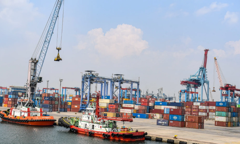 SIBUK: Pelabuhan Tanjung Priok Jakarta menjadi salah satu pintu perdagangan internasional Indonesia ke sejumlah negara, termasuk Jepang.