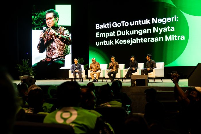 KOMITMEN: Menteri Kesehatan Budi Gunadi Sadikin mendukung upaya GoTo untuk terus meningkatkan kesejahteraan mitra.