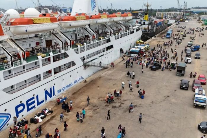 MUDIK: Kapal penumpang PT Pelni menjadi salah satu andalan masyarakat untuk transportasi mudik setiap menjelang Idulfitri.