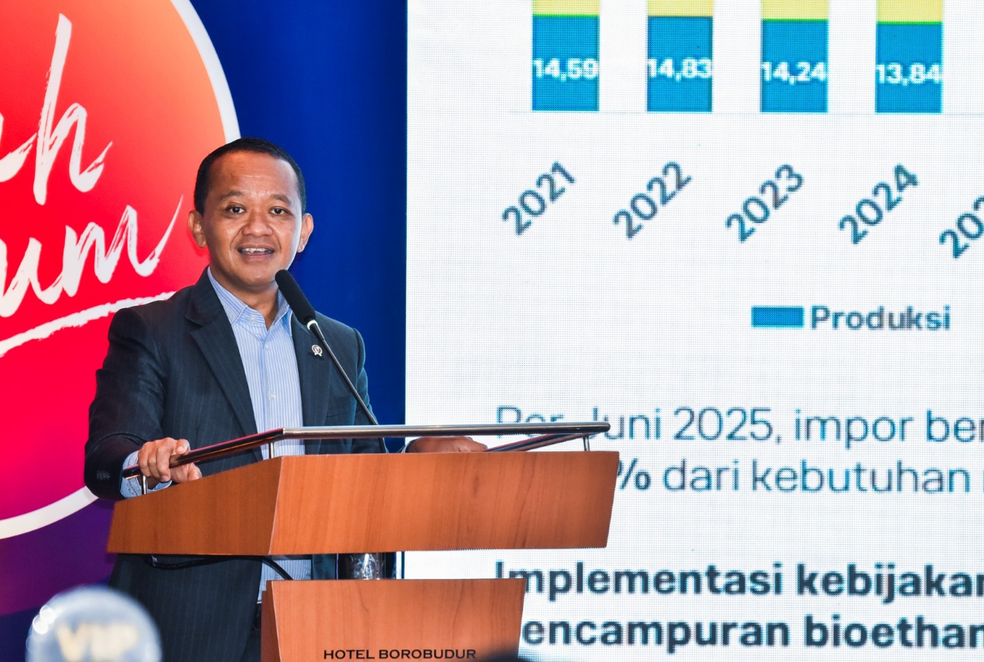 Menteri ESDM Bahlil Lahadalia saat memberikan kuliah umum mengenai pentingnya hilirisasi sebagai kunci pertumbuhan ekonomi Indonesia menuju 2045.