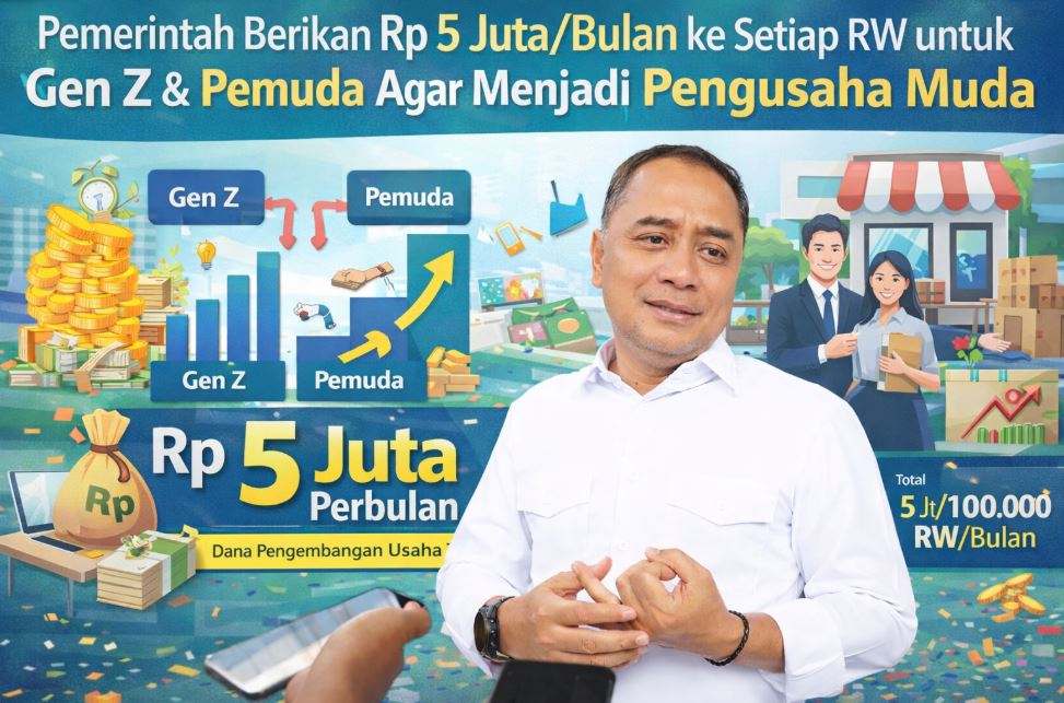 GENZ: Pemerintah Kota (Pemkot) Surabaya resmi menggelontorkan dana Rp 5 juta per bulan untuk setiap RW khusus bagi generasi muda atau Gen Z.