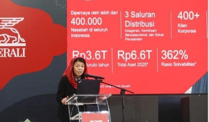 KEUANGAN SYARIAH: President Director and CEO Generali Indonesia, Rebecca Tan menjelaskan mengenai GEN Syariah Perlindungan Aman.  