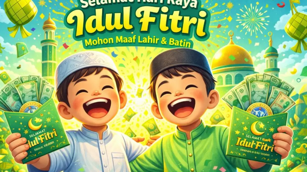 ILUSTRASI: Tradisi pemberian angpau atau THR saat Lebaran selalu dinantikan anak-anak. Namun tanpa pengelolaan yang tepat, uang tersebut sering kali cepat habis.