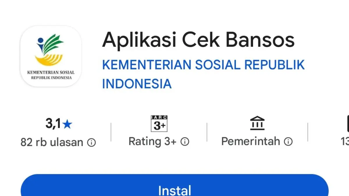 CEK STATUS : Sekarang tidak perlu antre lagi, cukup cek lewat aplikasi resmi di playstore atau appstore "Cek Bansos" dari Kemensos RI. (Novia/ Radar Surabaya Bisnis)